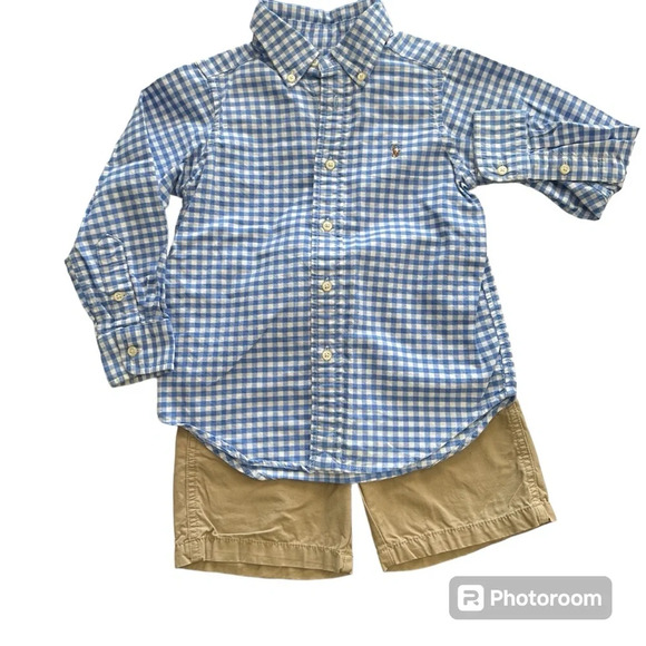 Ralph Lauren Other - Ralph Lauren boys button down shirt and Carter’s khaki shorts